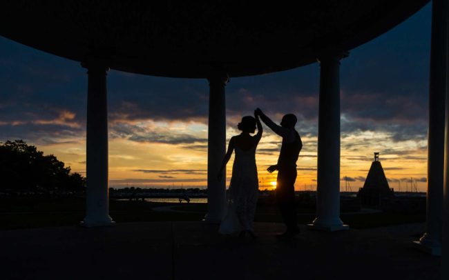 sunset wedding photography in Newport Ri Kings park