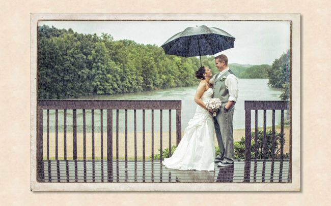 Rainy wedding at The Pavillion on Crystal Lake in Manchester, CT